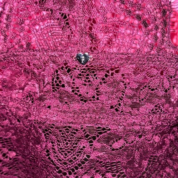 Victoria's secret PINK Eyelash Lace High Neck Push Up Bralette sz XSmall - Picture 4 of 12